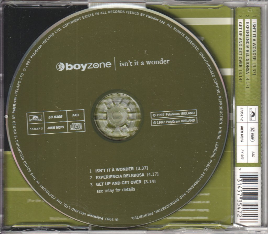 Boyzone (Boy Band) - Isn't It A Wonder - Cd