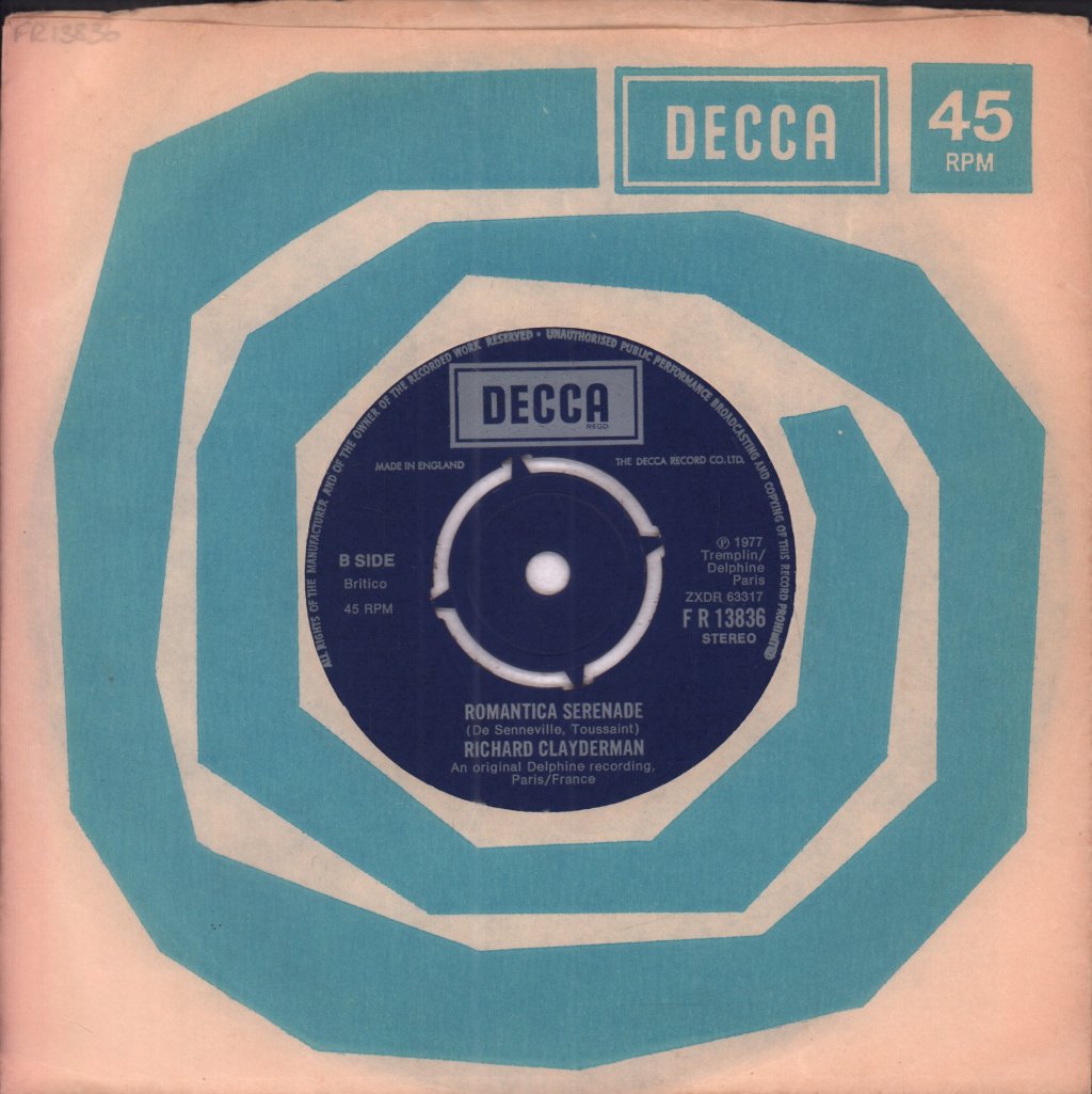 Richard Clayderman - Ballade For Adeline - 7 Inch