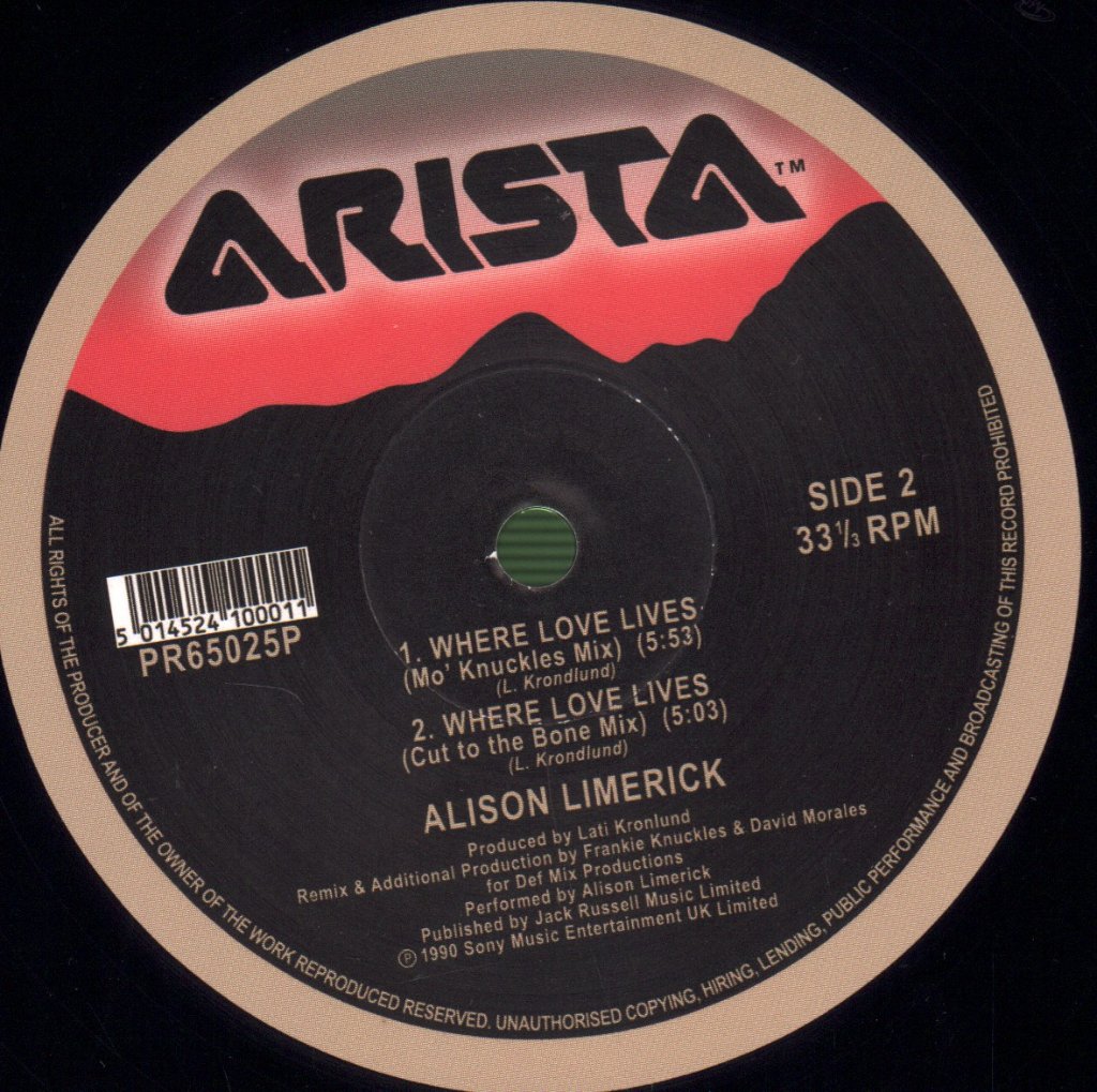 Alison Limerick - Where Love Lives - 12 Inch