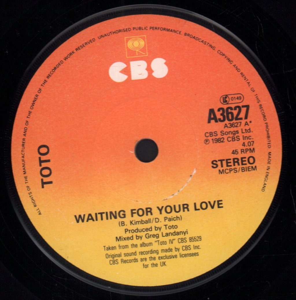 Toto - Waiting For Your Love - 7 Inch