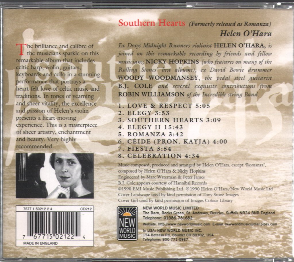 Helen O'Hara - Southern Hearts - Cd