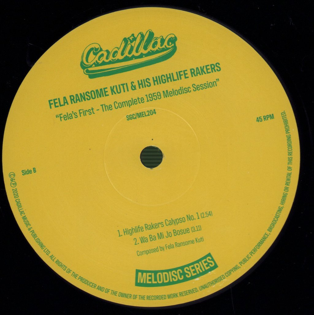 Fela Kuti & His Highlife Rakers - Fela's First - The Complete 1959 Melodisc Session - 10 Inch