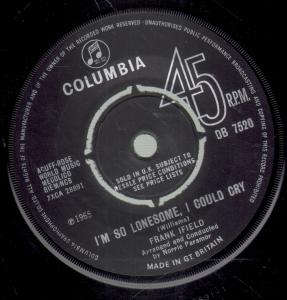 Frank Ifield - I'm So Lonesome I Could Cry - 7 Inch