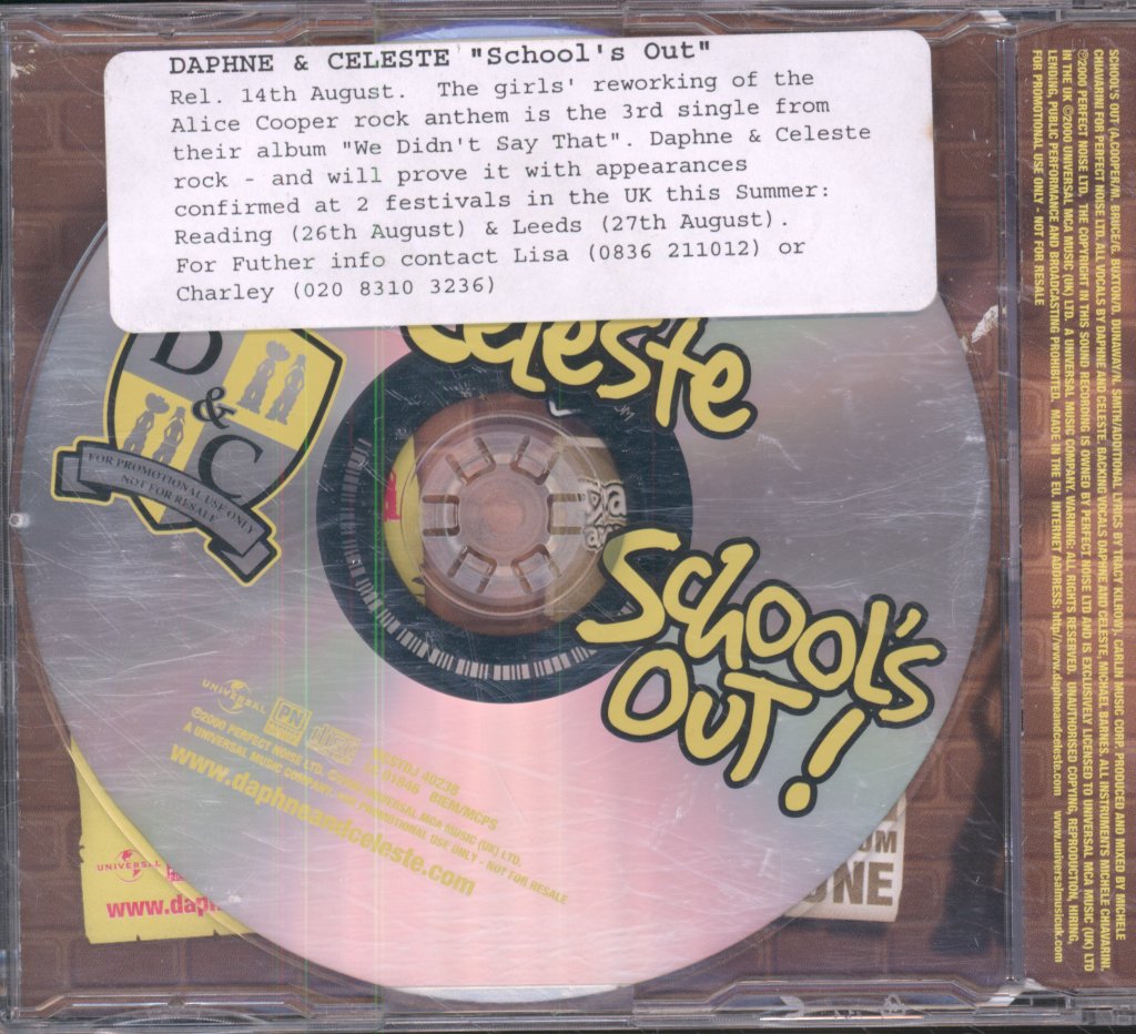 Daphne And Celeste - School's Out - Cd