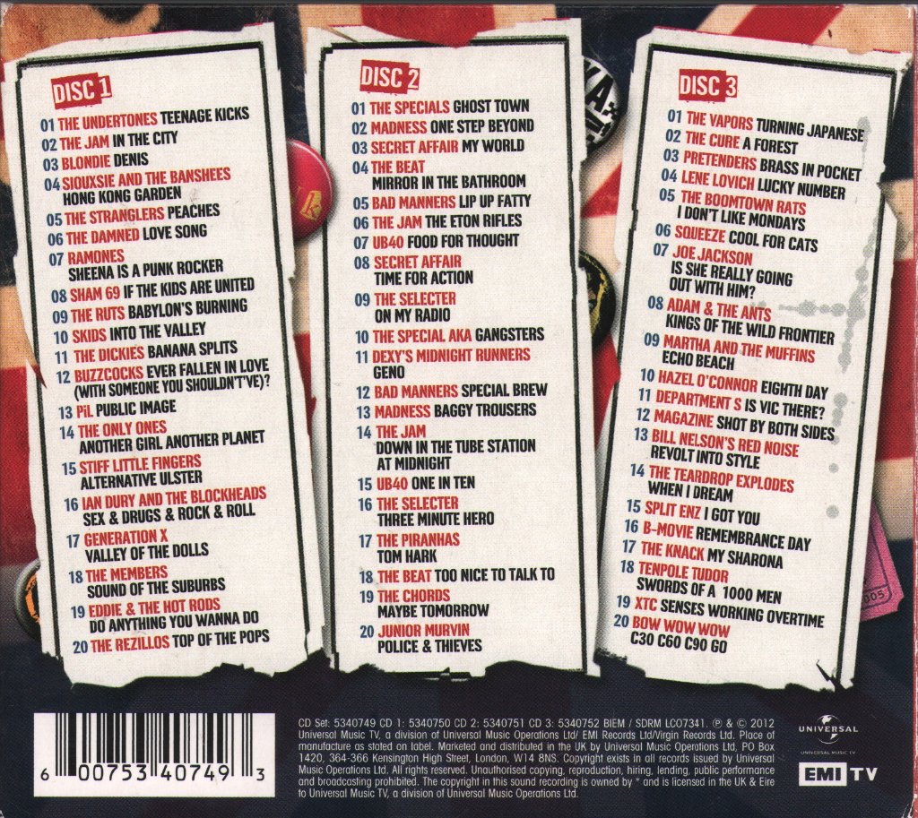 Various Artists - Teenage Kicks 1977-1981 - The Music That Changed Everything - Triple Cd