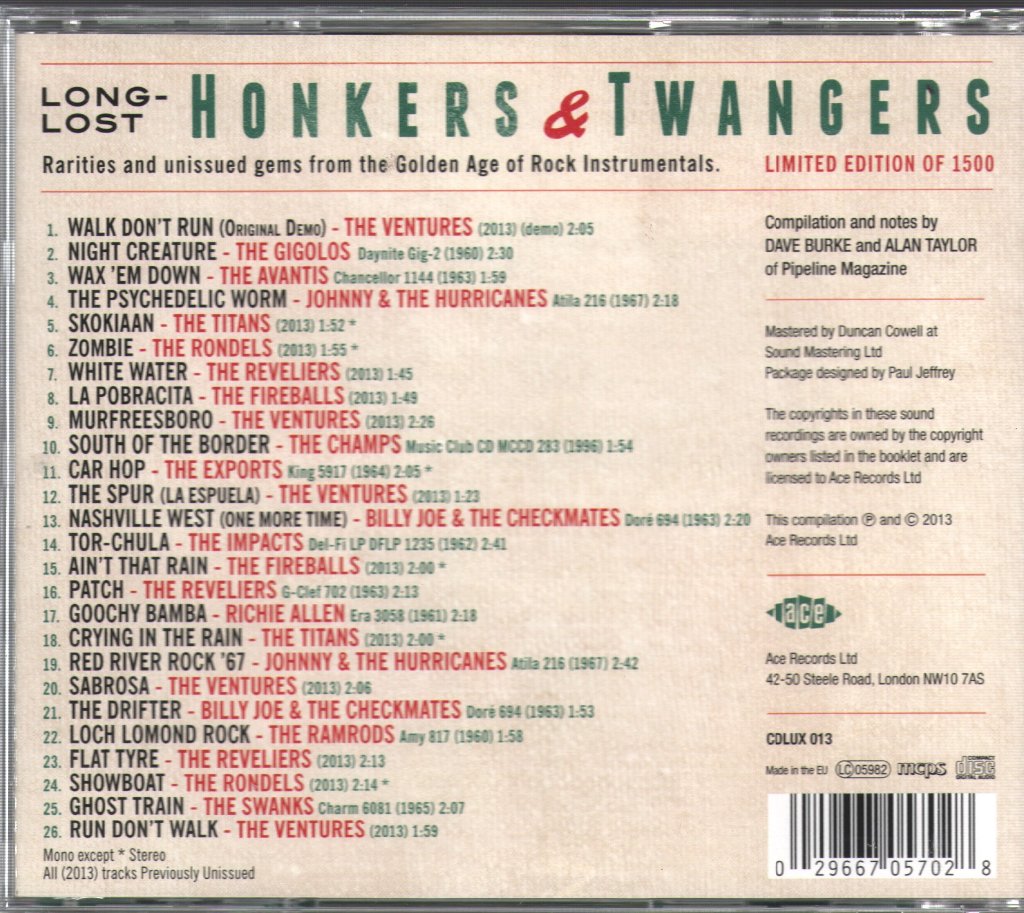 Various Artists - Long-Lost Honkers & Twangers - Cd