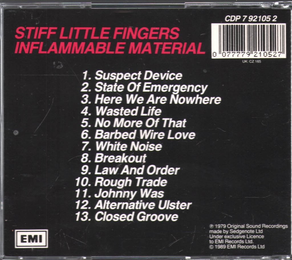 Stiff Little Fingers - Inflammable Material - Cd