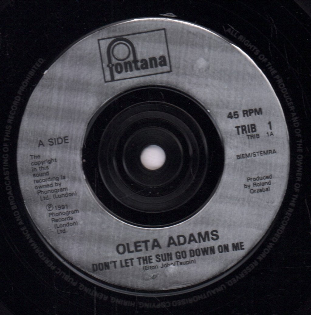 Oleta Adams - Don't Let The Sun Go Down On Me - 7 Inch