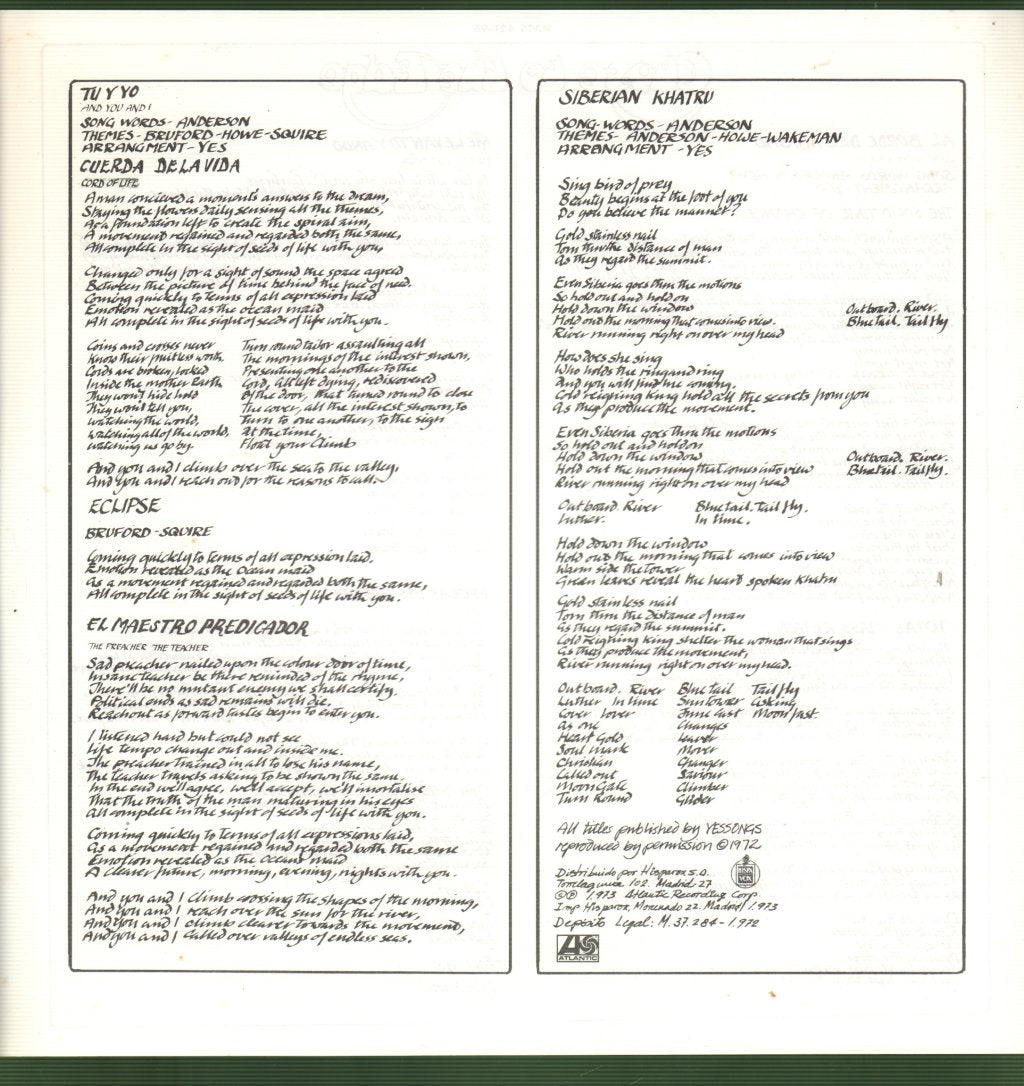 Yes - Close To The Edge - Lp