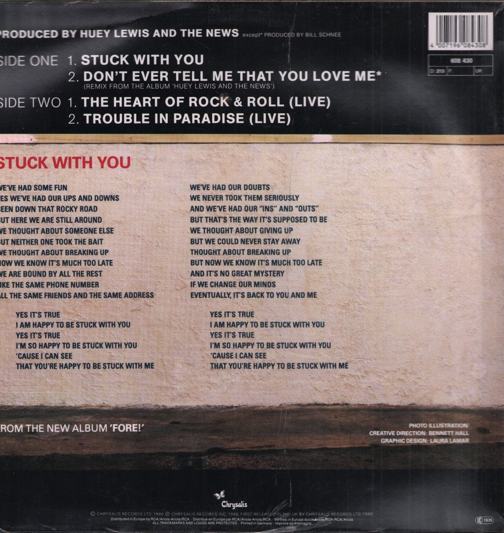 Huey Lewis & The News - Stuck With You - 12 Inch