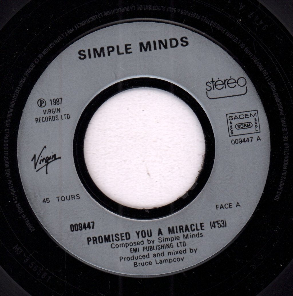 Simple Minds - Promised You A Miracle - 7 Inch