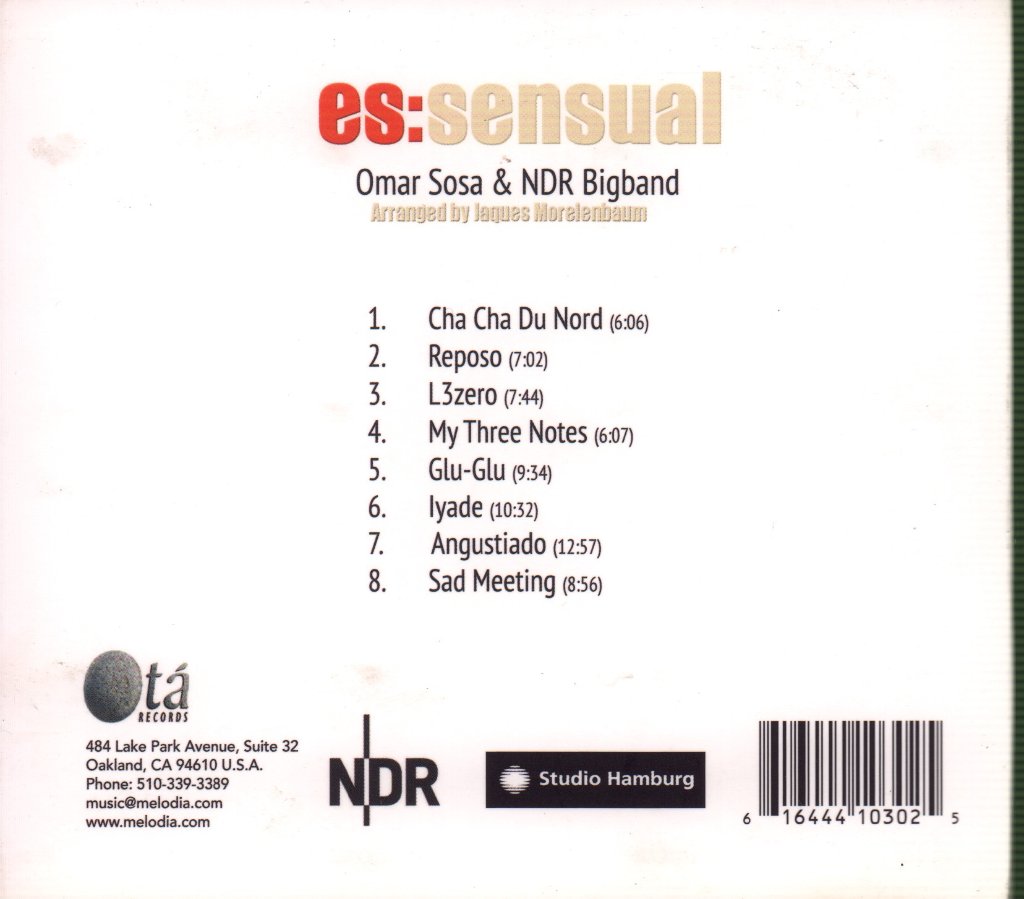 Omar Sosa And NDR Big Band - es:sensual - Cd