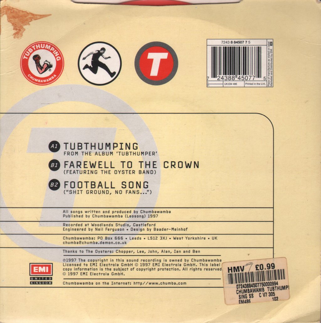 Chumbawamba - Tubthumping - 7 Inch