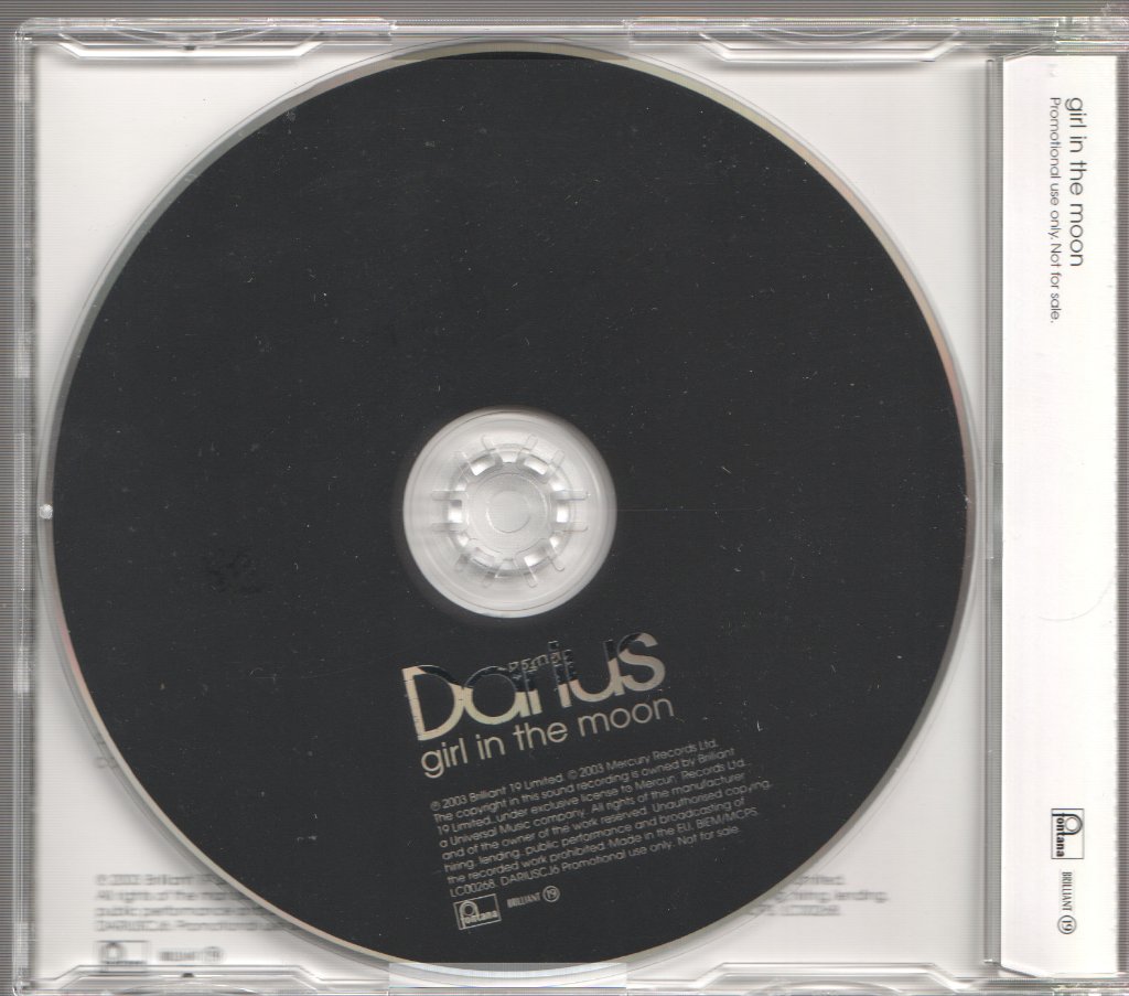 Darius (Male Pop) - Girl In The Moon - Cd
