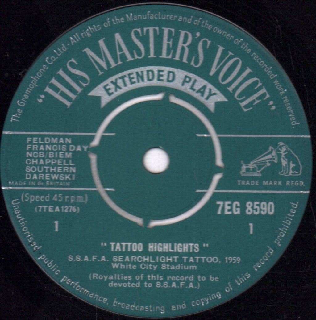 United States Third Air Force Band - Tattoo Highlights Searchlight Tattoo 1959 - 7 Inch