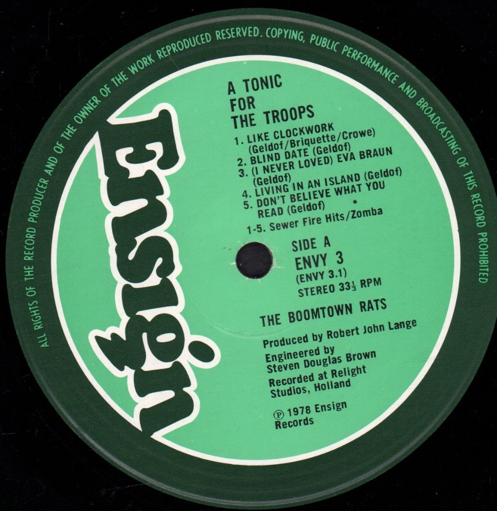 Boomtown Rats - A Tonic For The Troops - Lp