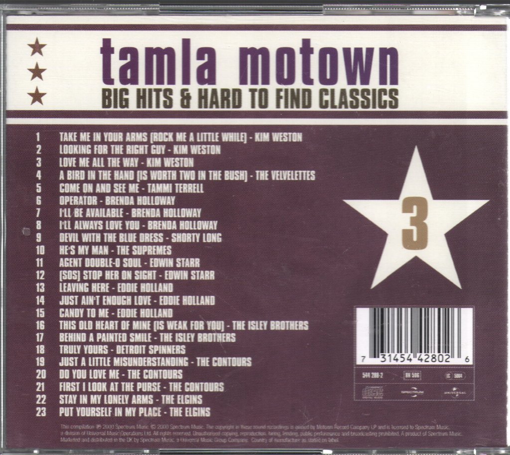Various Artists - Tamla Motown Big Hits & Hard To Find Classics (Volume Three) - Cd