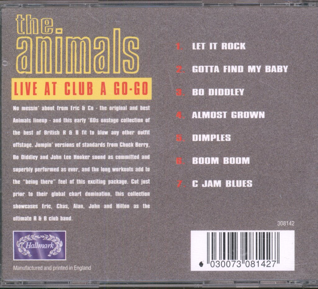Animals - Live At Club A Go-Go - Cd