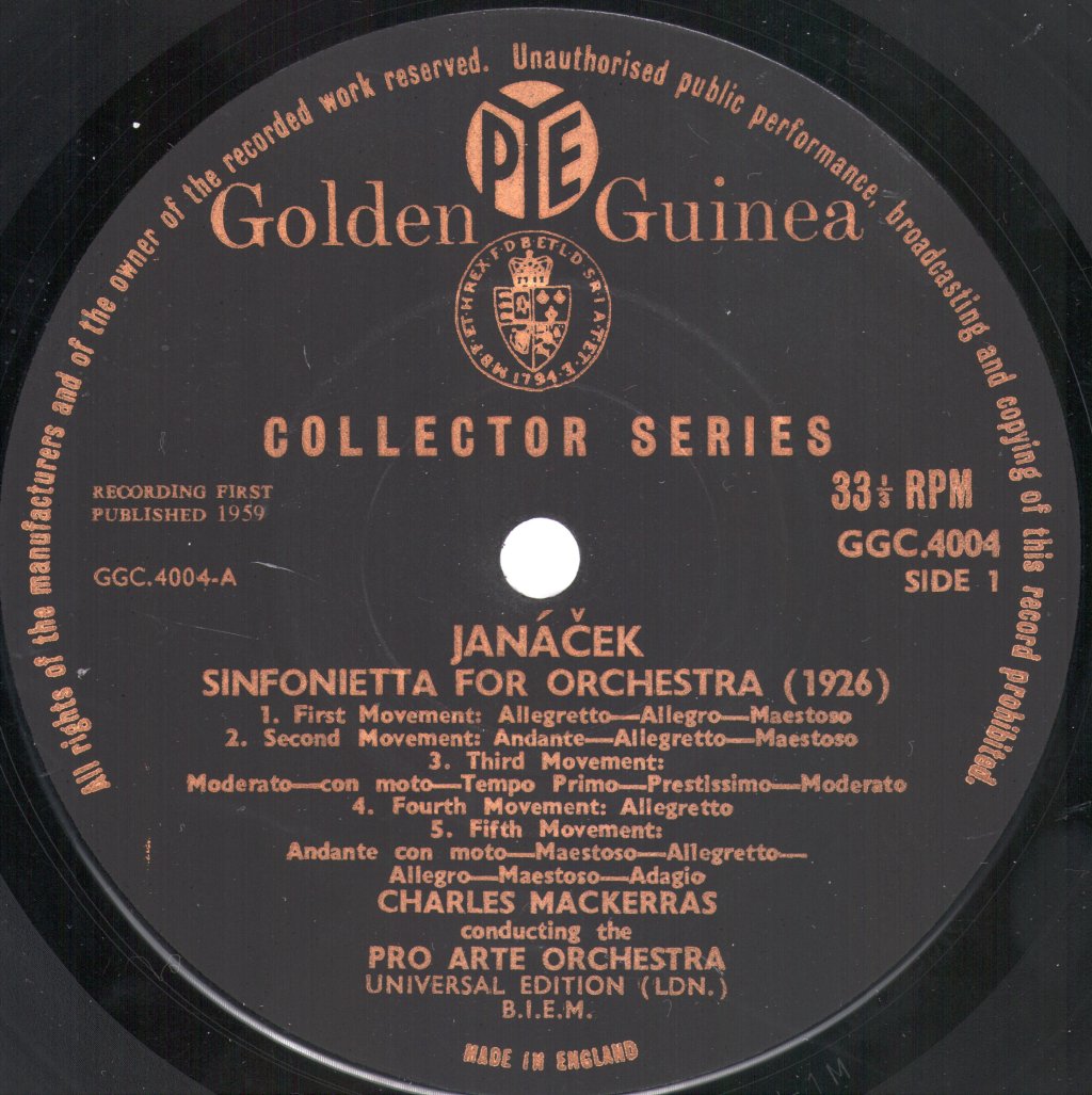 Charles Mackerras / Pro Arte Orchestra - Janacek - Sinfonietta For Orchestra / Operatic Preludes - Lp