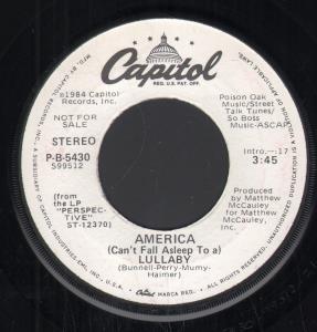 America - Lullaby - 7 Inch