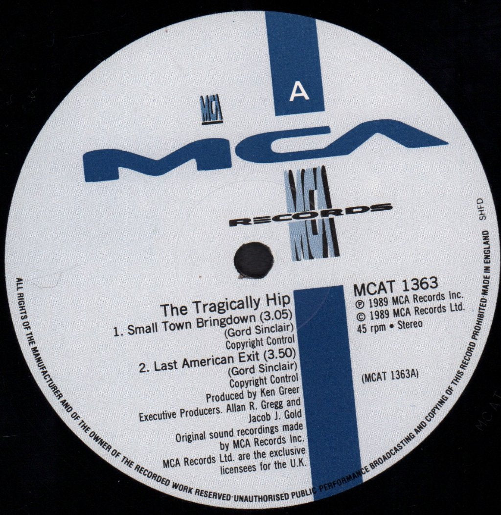 Tragically Hip - Small Town Bringdown - 12 Inch