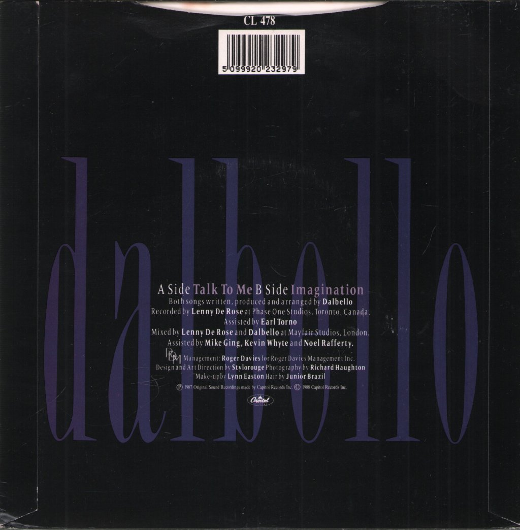 Dalbello - Talk To Me - 7 Inch