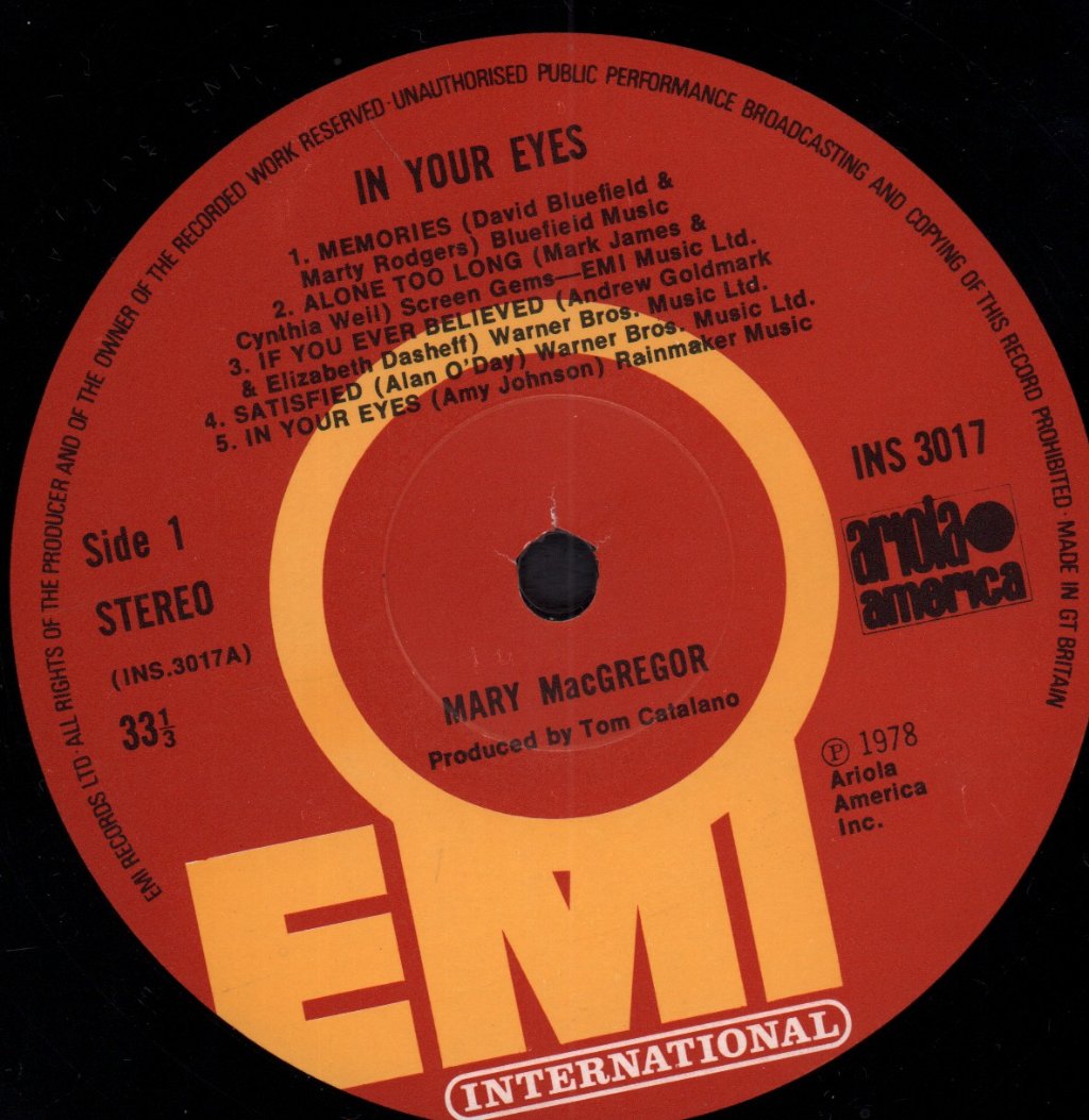 Mary Macgregor - In Your Eyes - Lp