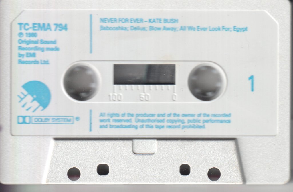 Kate Bush - Never For Ever - Cassette