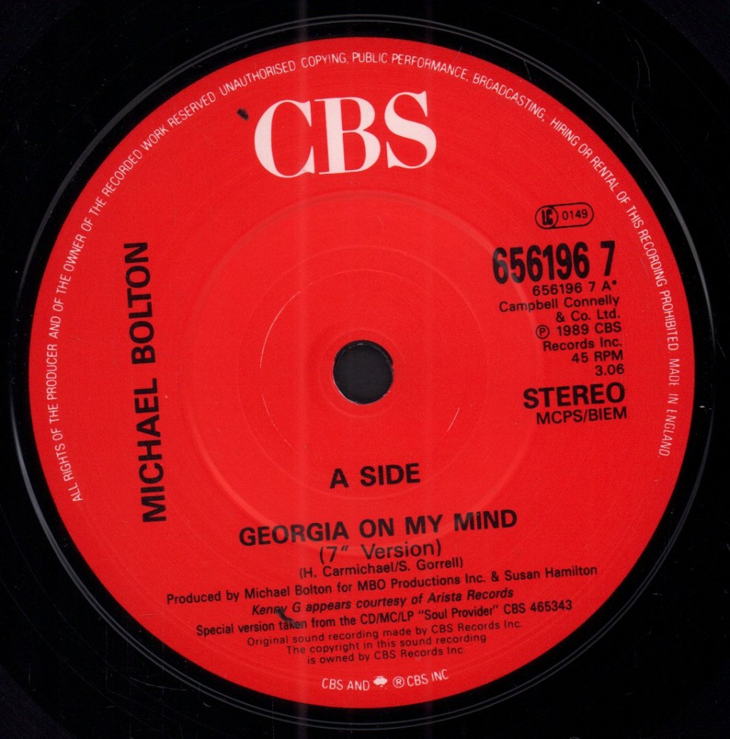 Michael Bolton - Georgia On My Mind - 7 Inch