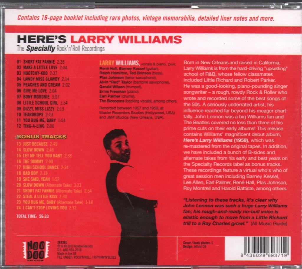 Larry Williams - Here's Larry Williams (The Specialty Rock 'n' Roll Recordings) - Cd