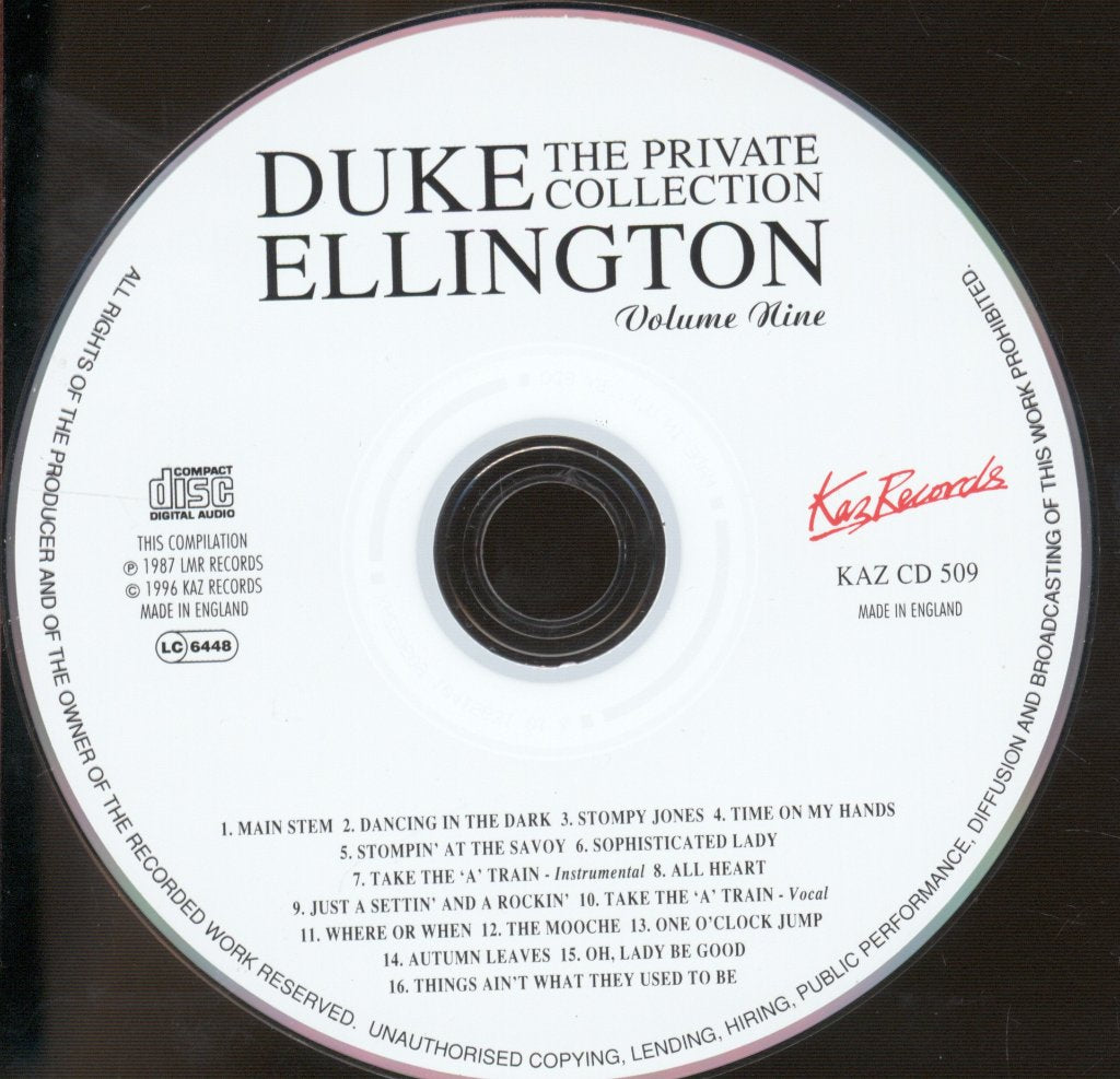 Duke Ellington - Private Collection Volume Nine, Dance Concerts, California 1958 - Cd