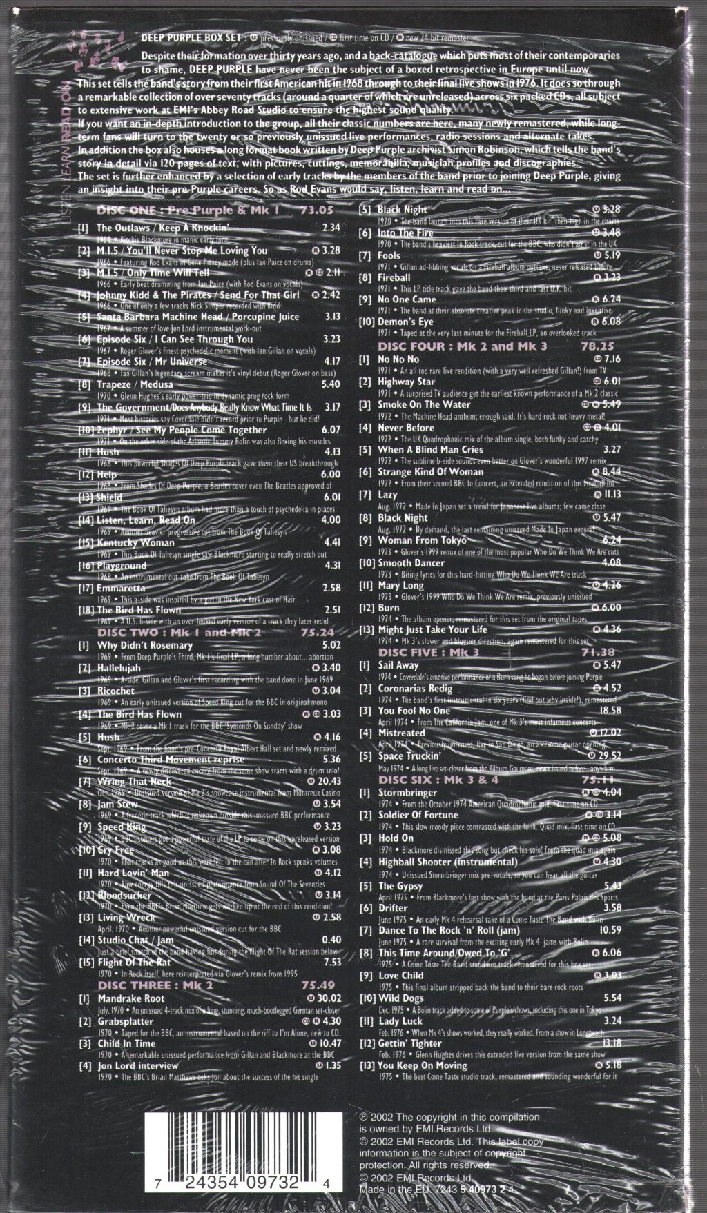 Deep Purple - Listen Learn Read On - Cd Set