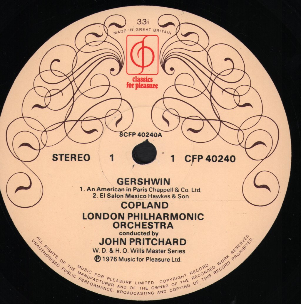 John Pritchard / London Philharmonic Orchestra - George Gershwin - American In Paris / Porgy And Bess - Lp
