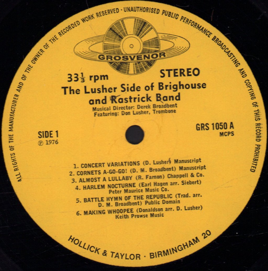 Brighouse And Rastrick Band - Lusher Side Of - Lp
