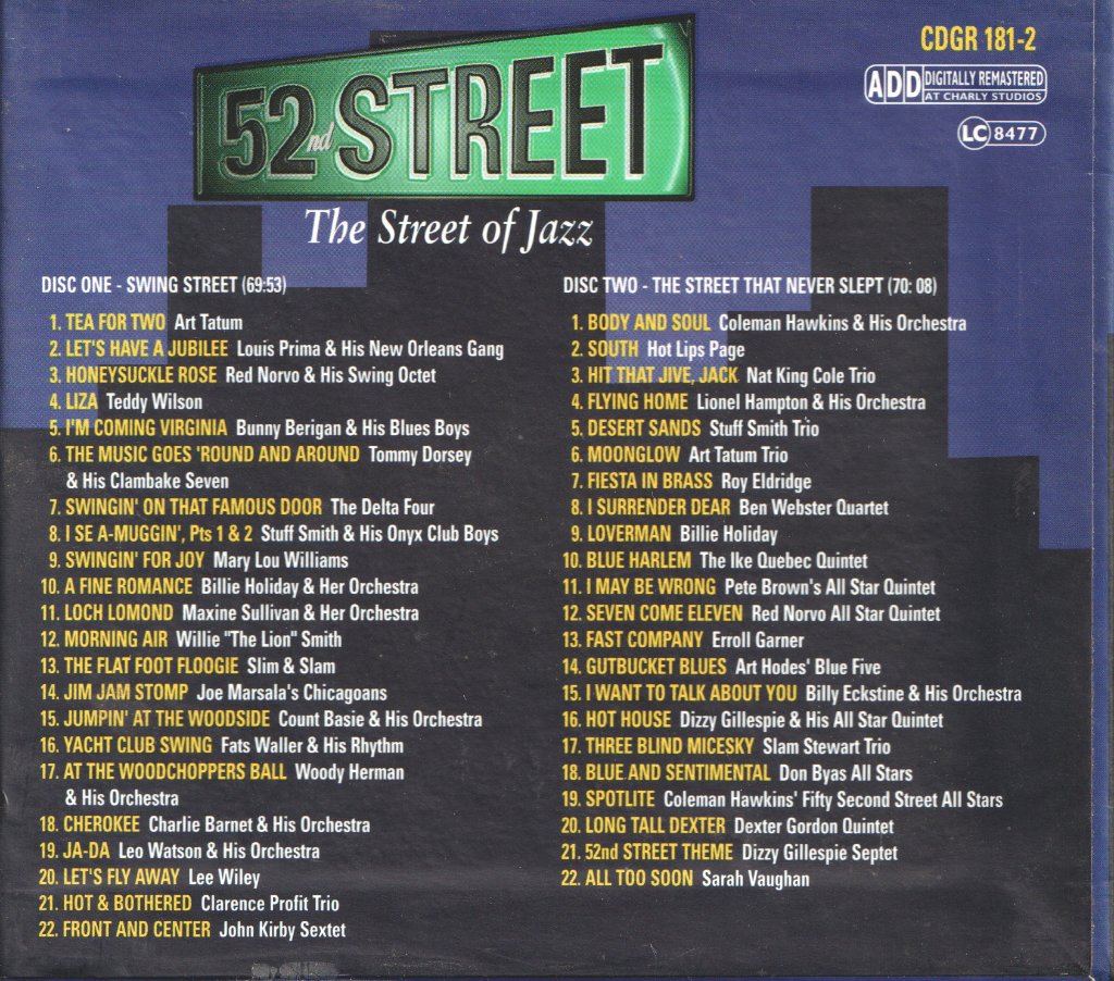 Various Artists - 52nd Street The Street Of Jazz - Cd Set