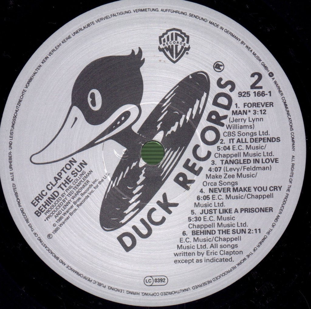 Eric Clapton - Behind The Sun - Lp