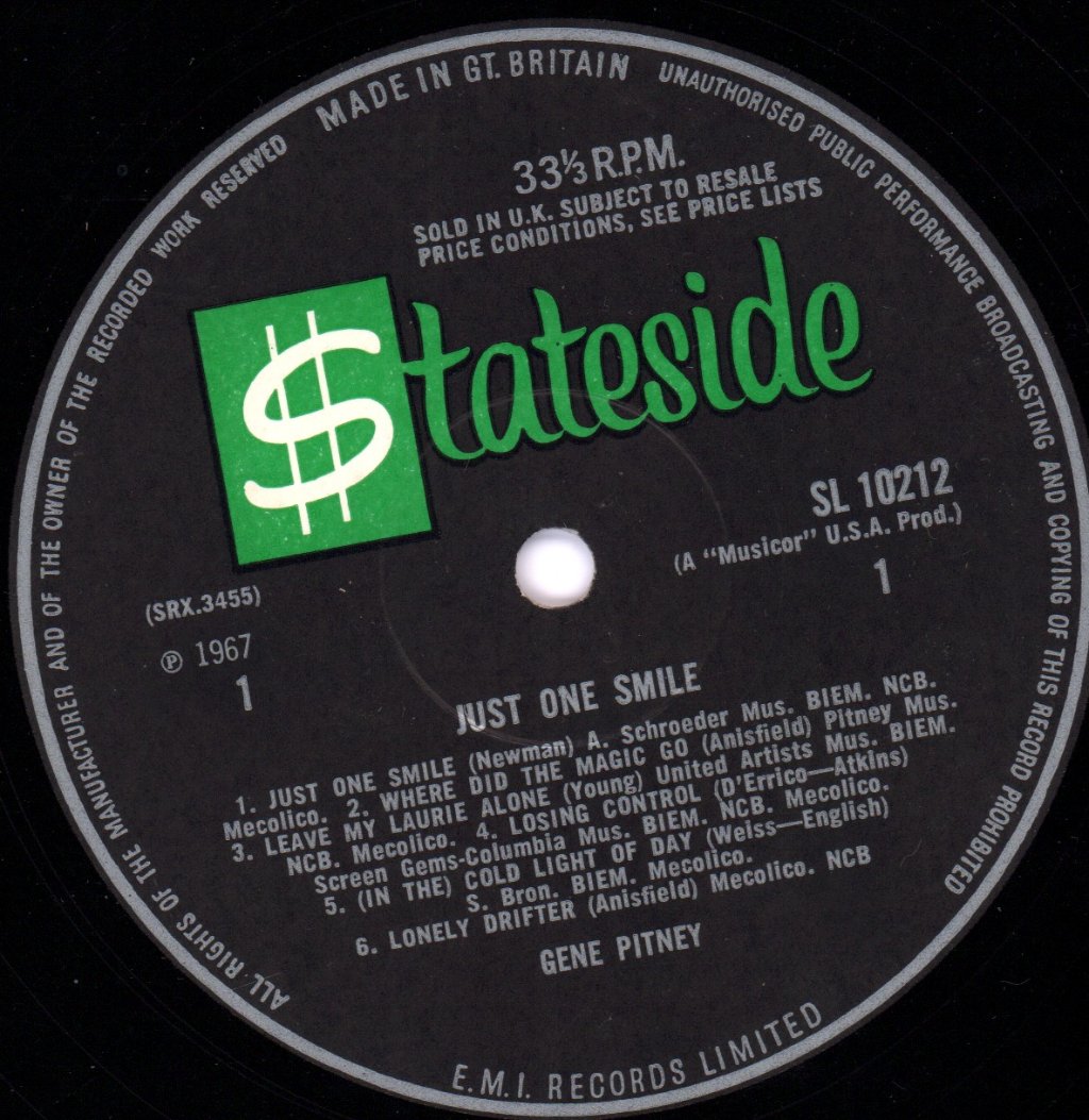 Gene Pitney - Just One Smile - Lp