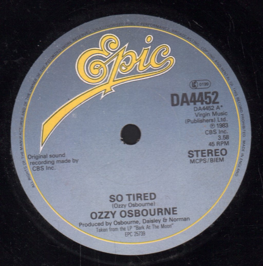 Ozzy Osbourne - So Tired - Double 7 Inch