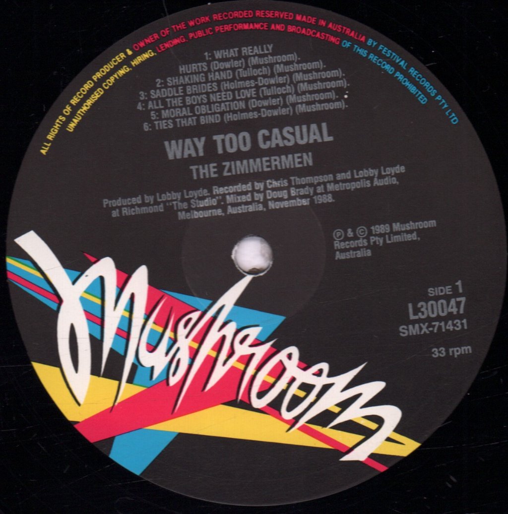 Zimmermen - Way Too Casual - Lp