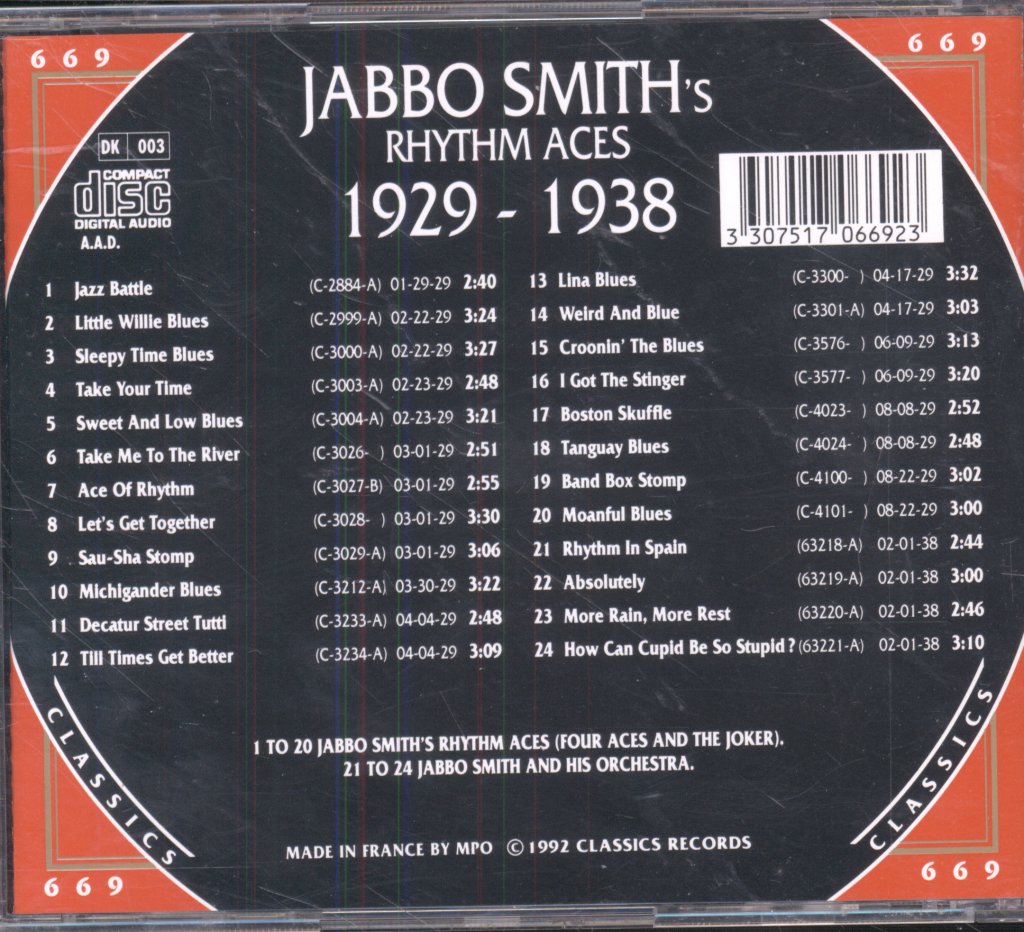 Jabbo Smith And His Rhythm Aces - 1929-1938 - Cd