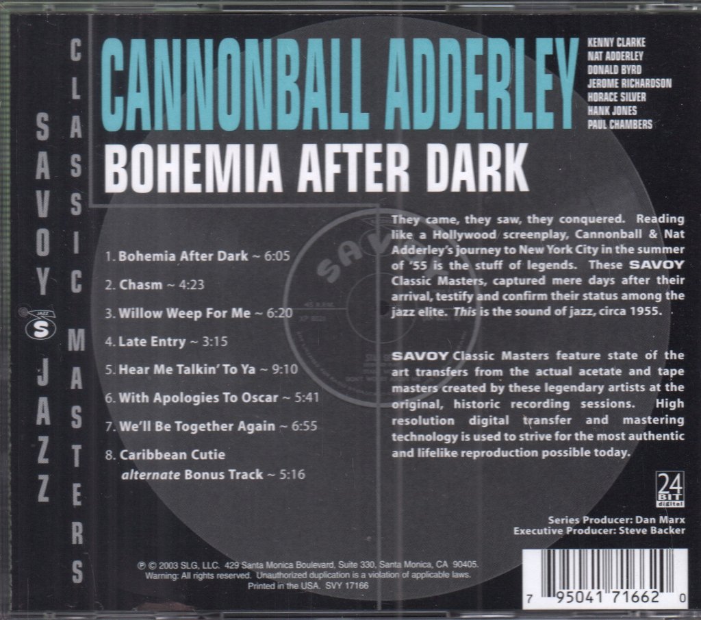 Cannonball Adderley - Bohemia After Dark - Cd