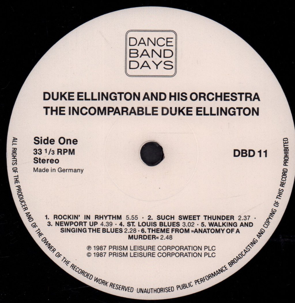 Duke Ellington And His Orchestra - Incomparable - Lp