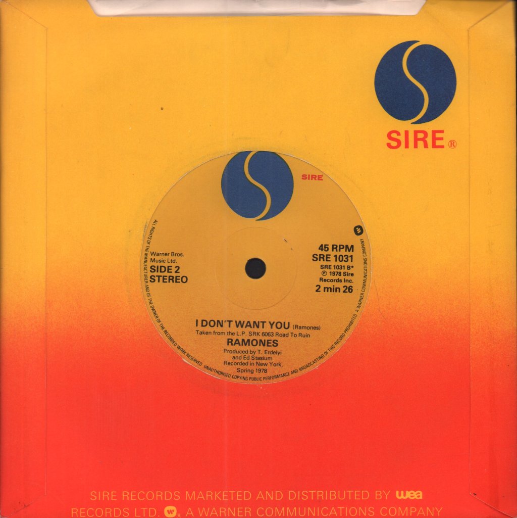 Ramones - Don't Come Close - 7 Inch