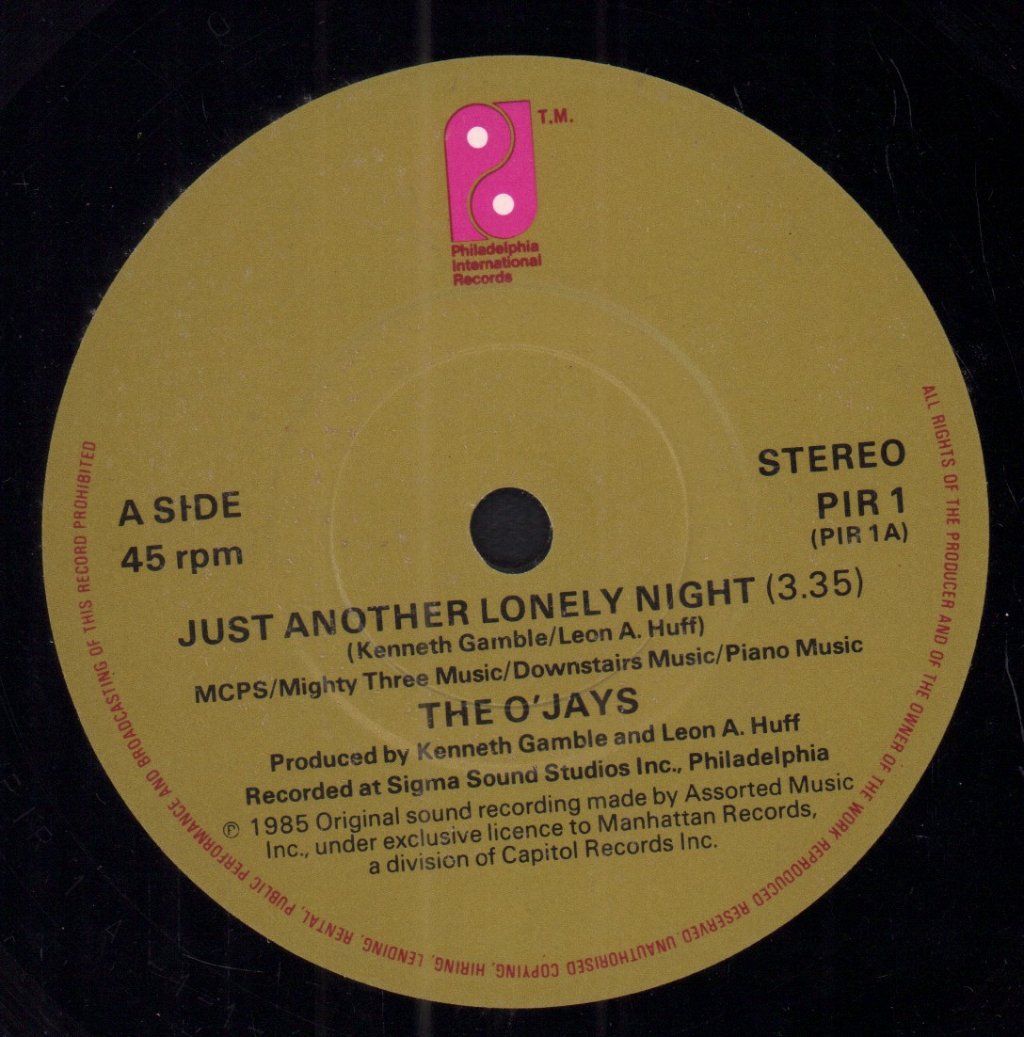 O'Jays - Just Another Lonely Night - 7 Inch