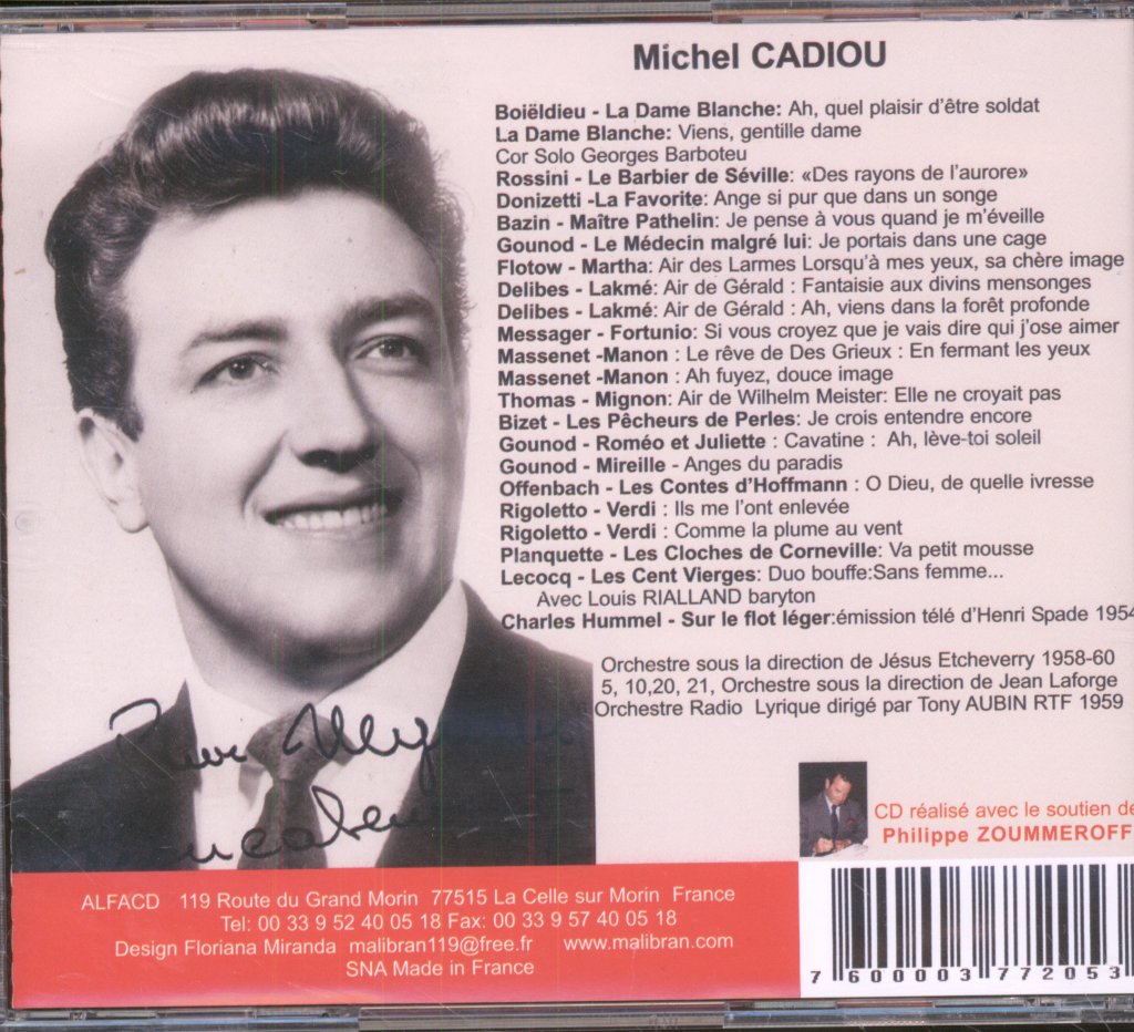 Michel Cadiou - La Troupe De L'Opera De Paris - Cd
