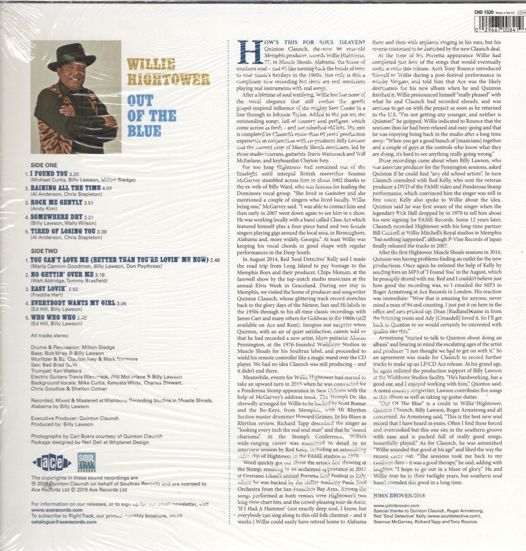 Willie Hightower - Out Of The Blue - Lp