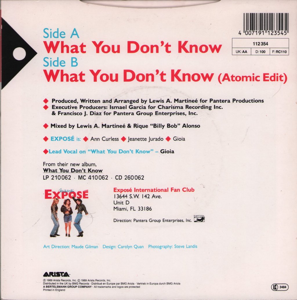 Exposé - What You Don't Know - 7 Inch