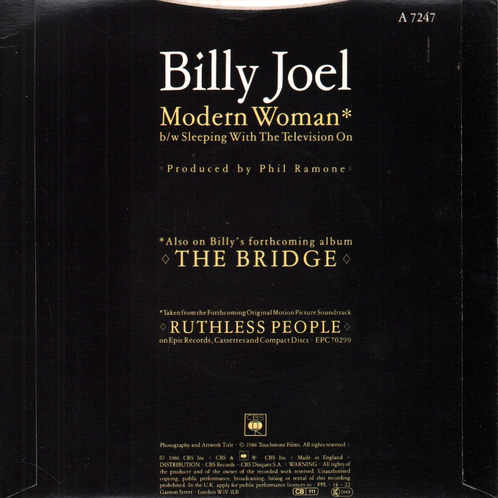 Billy Joel - Modern Woman - 7 Inch