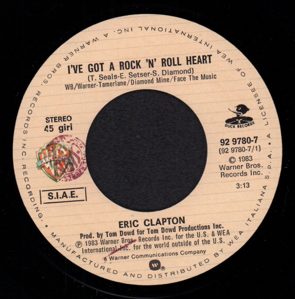 Eric Clapton - I've Got A Rock And Roll Heart - 7 Inch