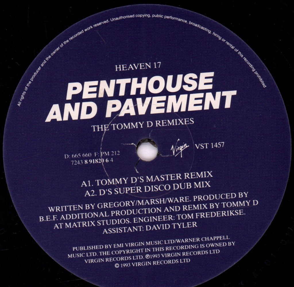 Heaven 17 - Penthouse And Pavement - 12 Inch